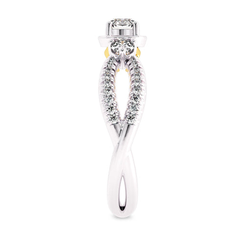 3/4 CT Infinity Twist Three Stone Lab Created Diamond Engagement Ring