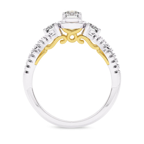 3/4 CT Infinity Twist Three Stone Lab Created Diamond Engagement Ring