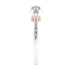 5/8 CT. Three Stone Style Two Tone Lab Created Diamond Engagement Ring