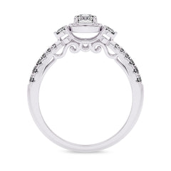 5/8 CT. Three Stone Style Two Tone Lab Created Diamond Engagement Ring