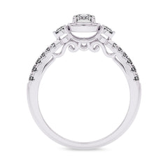 5/8 CT. Three Stone Style Two Tone Lab Created Diamond Engagement Ring