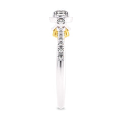 5/8 CT. Three Stone Style Two Tone Lab Created Diamond Engagement Ring