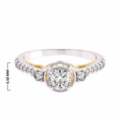 5/8 CT. Three Stone Style Two Tone Lab Created Diamond Engagement Ring