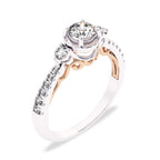 5/8 CT. Three Stone Style Two Tone Lab Created Diamond Engagement Ring