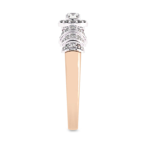 1/2 CT Round Lab Created Diamond Halo Engagement Ring