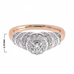 1/2 CT Round Lab Created Diamond Halo Engagement Ring