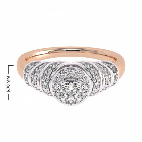1/2 CT Round Lab Created Diamond Halo Engagement Ring