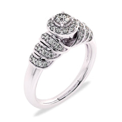 1/2 CT Round Diamond Halo Engagement Ring