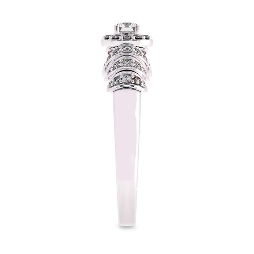 1/2 CT Round Lab Created Diamond Halo Engagement Ring