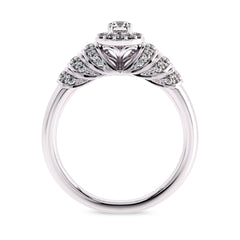 1/2 CT Round Lab Created Diamond Halo Engagement Ring