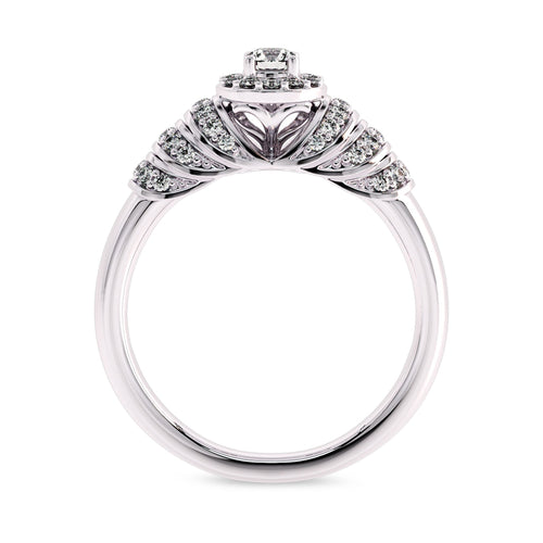 1/2 CT Round Lab Created Diamond Halo Engagement Ring