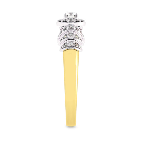 1/2 CT Round Lab Created Diamond Halo Engagement Ring