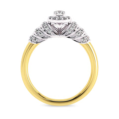 1/2 CT Round Diamond Halo Engagement Ring