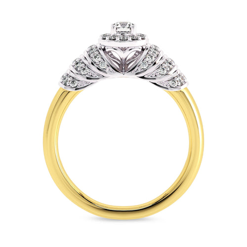 1/2 CT Round Lab Created Diamond Halo Engagement Ring