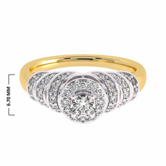 1/2 CT Round Diamond Halo Engagement Ring