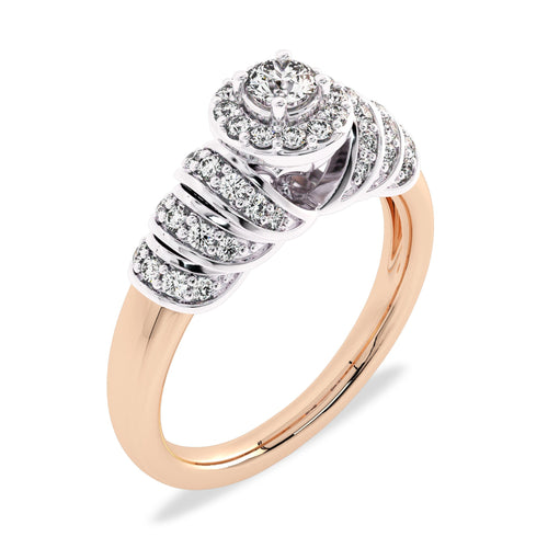 1/2 CT Round Lab Created Diamond Halo Engagement Ring