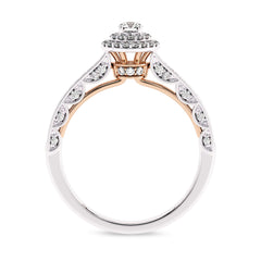 1/2 CT Round Lab Created Diamond Double Halo Engagement Ring