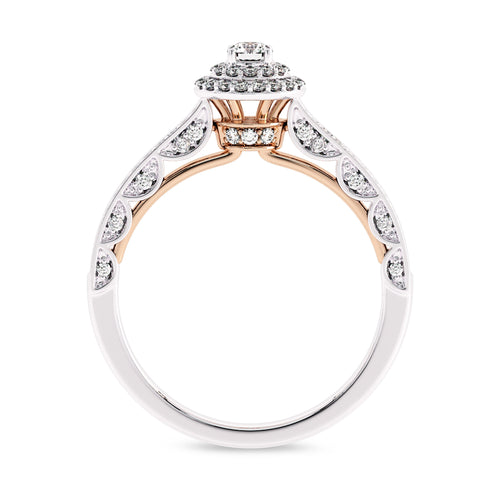 1/2 CT Round Lab Created Diamond Double Halo Engagement Ring