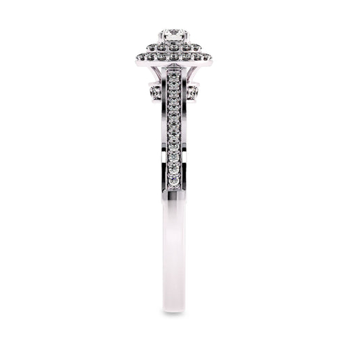 1/2 CT Round Lab Created Diamond Double Halo Engagement Ring