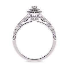1/2 CT Round Lab Created Diamond Double Halo Engagement Ring