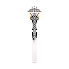 1/2 CT Round Lab Created Diamond Double Halo Engagement Ring