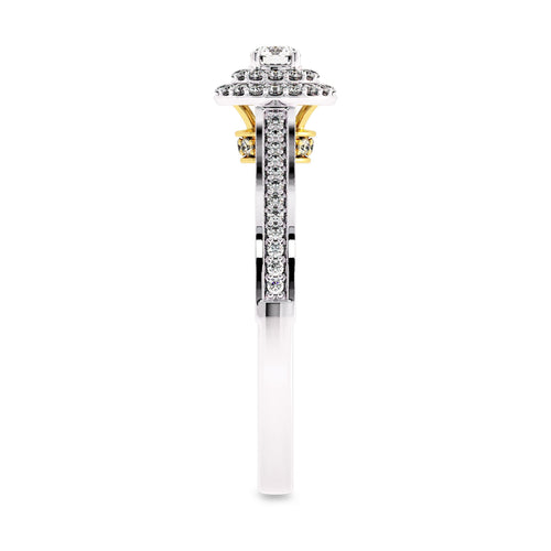 1/2 CT Round Lab Created Diamond Double Halo Engagement Ring