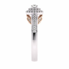 1/2 CT Round Lab Created Diamond Halo Engagement Ring