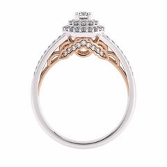 1/2 CT Round Lab Created Diamond Halo Engagement Ring