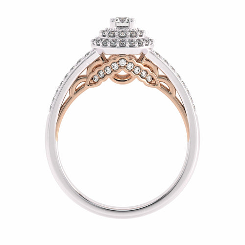 1/2 CT Round Lab Created Diamond Halo Engagement Ring