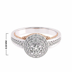 1/2 CT Round Lab Created Diamond Halo Engagement Ring