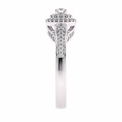 1/2 CT Round Lab Created Diamond Halo Engagement Ring