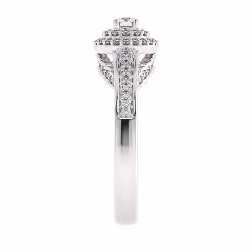 1/2 CT Round Lab Created Diamond Halo Engagement Ring