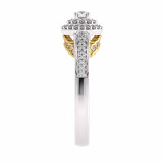 1/2 CT Round Lab Created Diamond Halo Engagement Ring