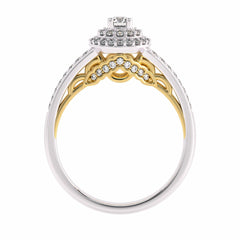 1/2 CT Round Diamond Halo Engagement Ring