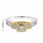 1/2 CT Round Lab Created Diamond Triology Styled Halo Engagement Ring