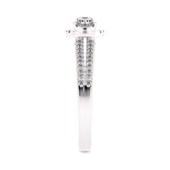 1/2 CT.  Three Stone Style Two Tone Lab Created Diamond Engagement Ring