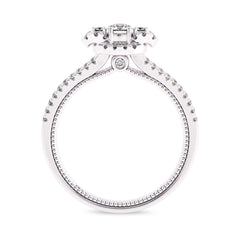 1/2 CT.  Three Stone Style Two Tone Lab Created Diamond Engagement Ring