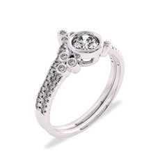 5/8 CT Vintage Lab Created Diamond Bridal Set