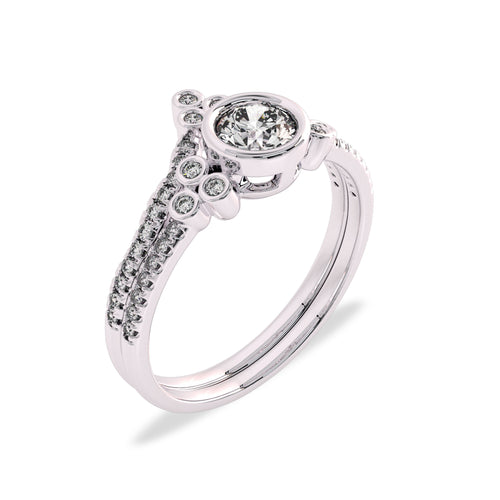 5/8 CT Vintage Lab Created Diamond Bridal Set