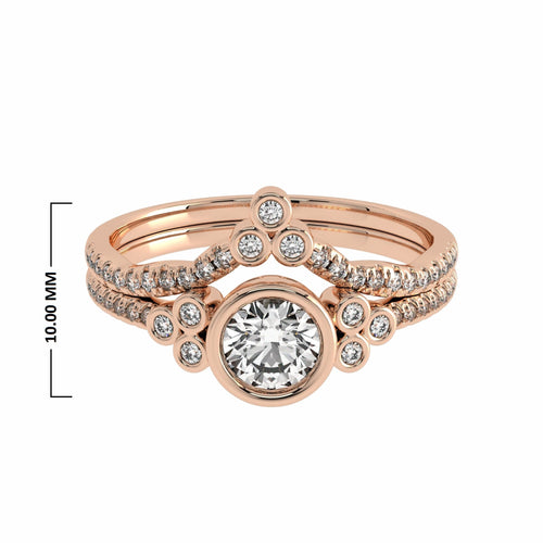 5/8 CT Vintage Lab Created Diamond Bridal Set