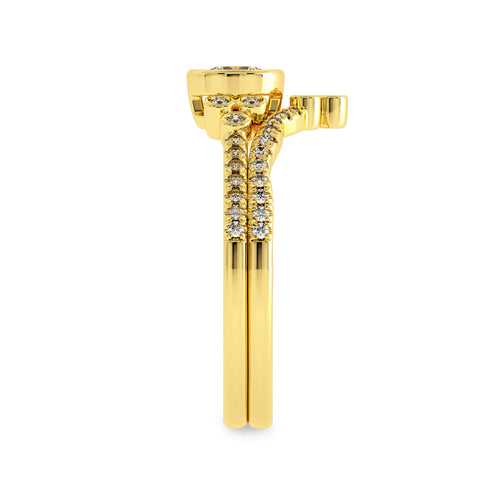 5/8 CT Vintage Lab Created Diamond Bridal Set