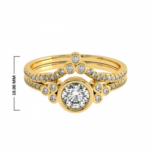 5/8 CT Vintage Lab Created Diamond Bridal Set