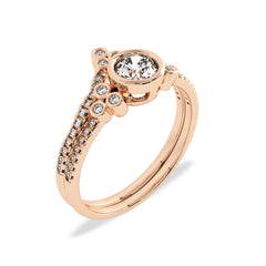 5/8 CT Vintage Lab Created Diamond Bridal Set