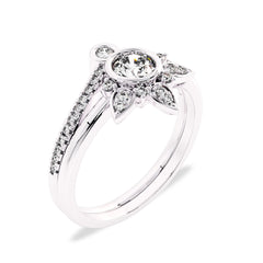 1/2 CT Vintage Lab Created Diamond Bridal Set