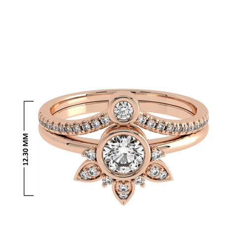 1/2 CT Vintage Lab Created Diamond Bridal Set