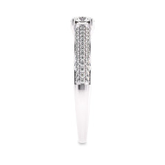 1 CT Classic Pave Two Tone Lab Created Diamond Engagement Ring