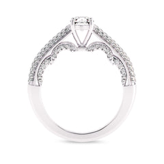 1 CT Classic Pave Two Tone Lab Created Diamond Engagement Ring
