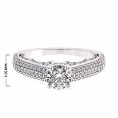 1 CT Classic Pave Two Tone Lab Created Diamond Engagement Ring
