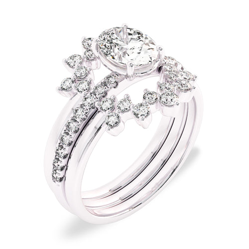 1 1/4 CT Lab Created Diamond Minimalist Bridal set