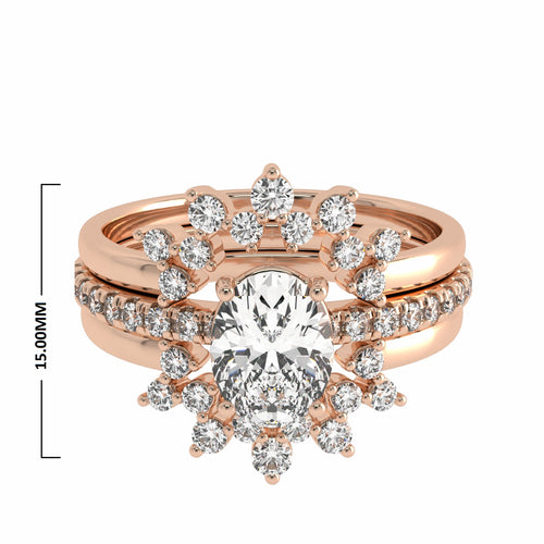 1 1/4 CT Lab Created Diamond Minimalist Bridal set